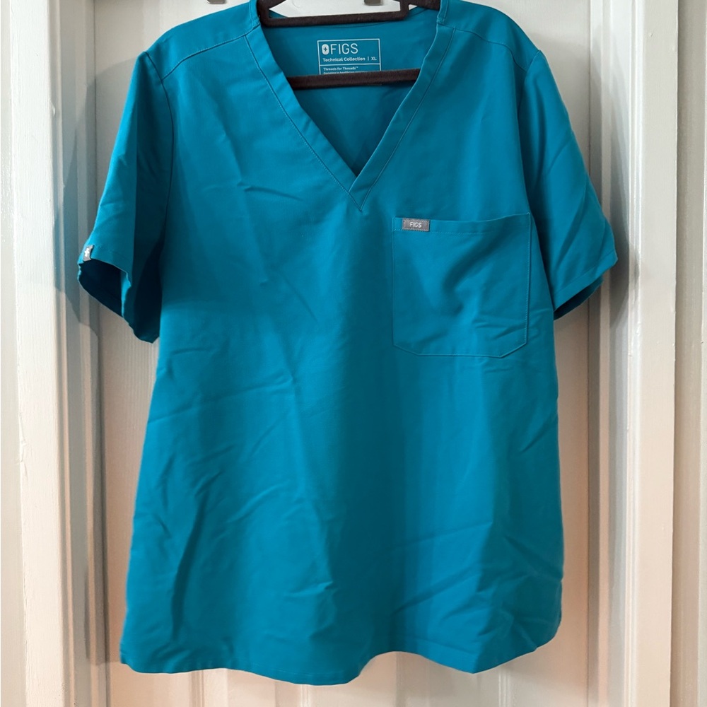 Figs Teal Short Sleeve Women's Top